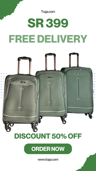 Fabric 3 Piece Luggage Trolley Set