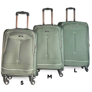 Fabric 3 Piece Luggage Trolley Set