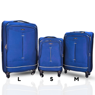 Fabric 3 Piece Luggage Trolley Set