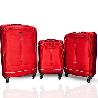 Fabric 3 Piece Luggage Trolley Set